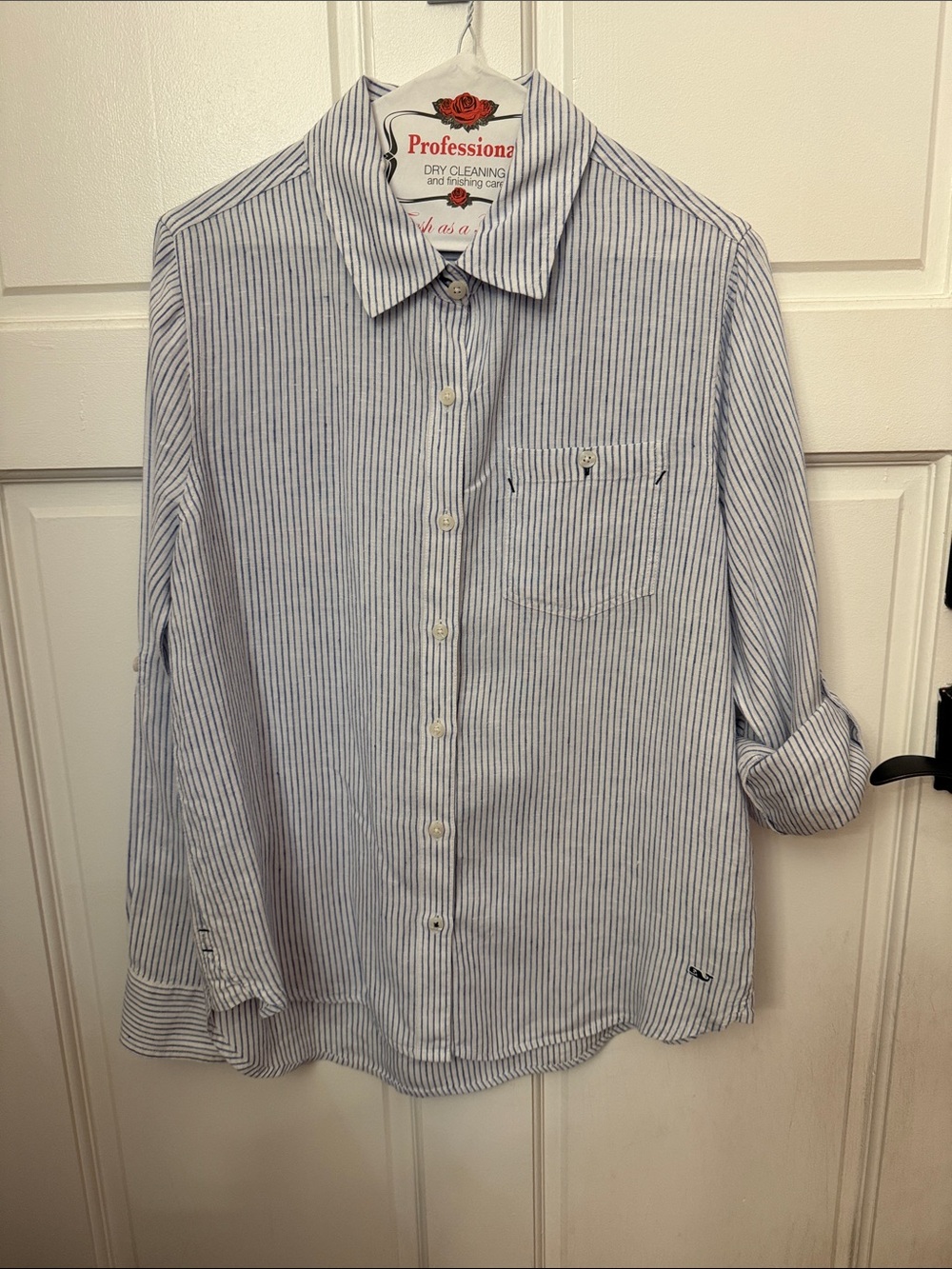 Vineyard Vines Light Blue & White Striped Button-Down Shirt